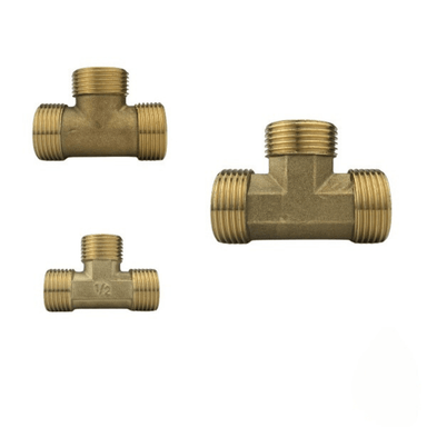 Brass BSPT Threaded Male Tee