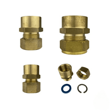 Female NPT to Male BSPT Connector with Brass nut, HT washer,SS Cir-clip