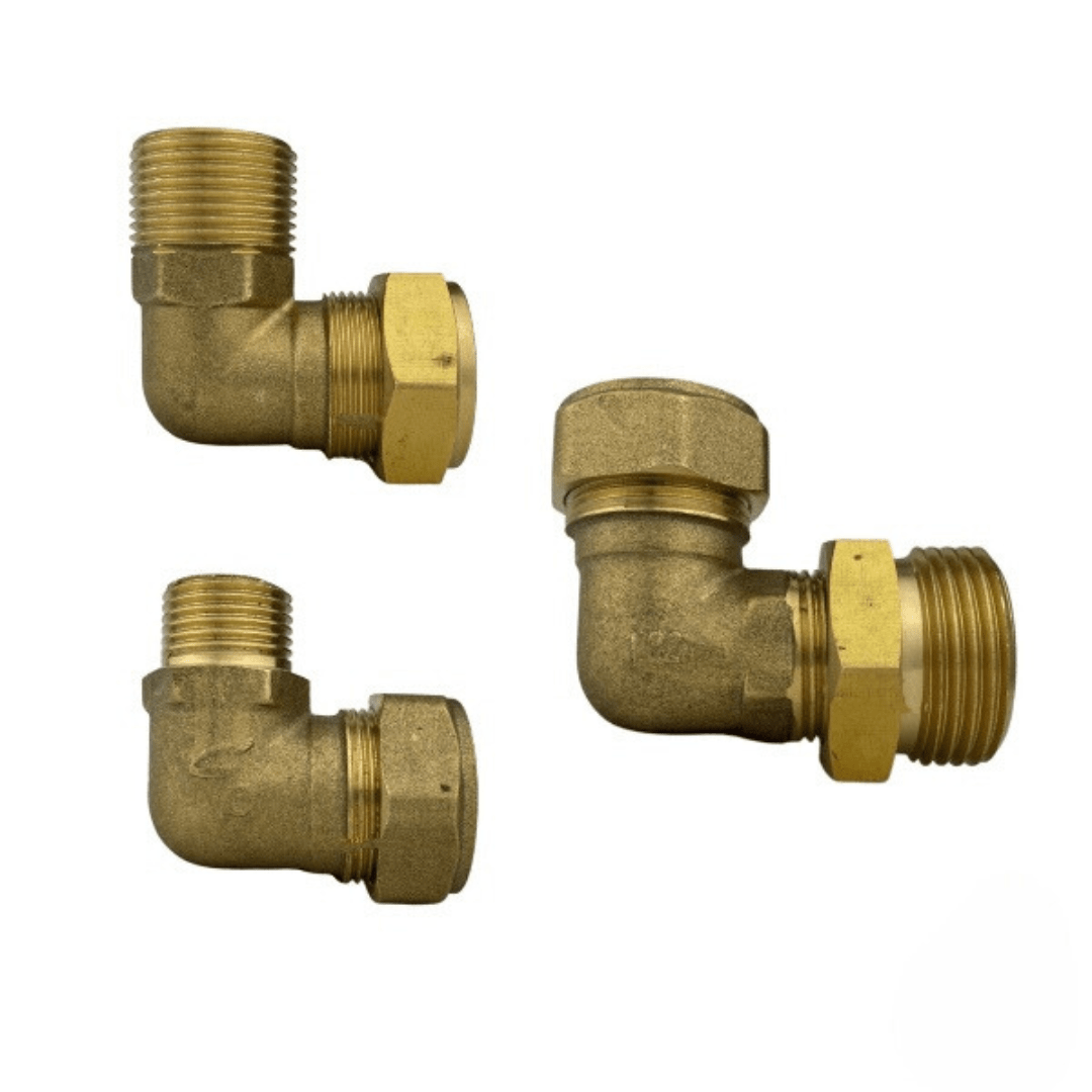 Male Elbow 22mm x 1/2 or 3/4 or 1'' BSPT Threaded connect Solar Collector to Flexible SS Pipes