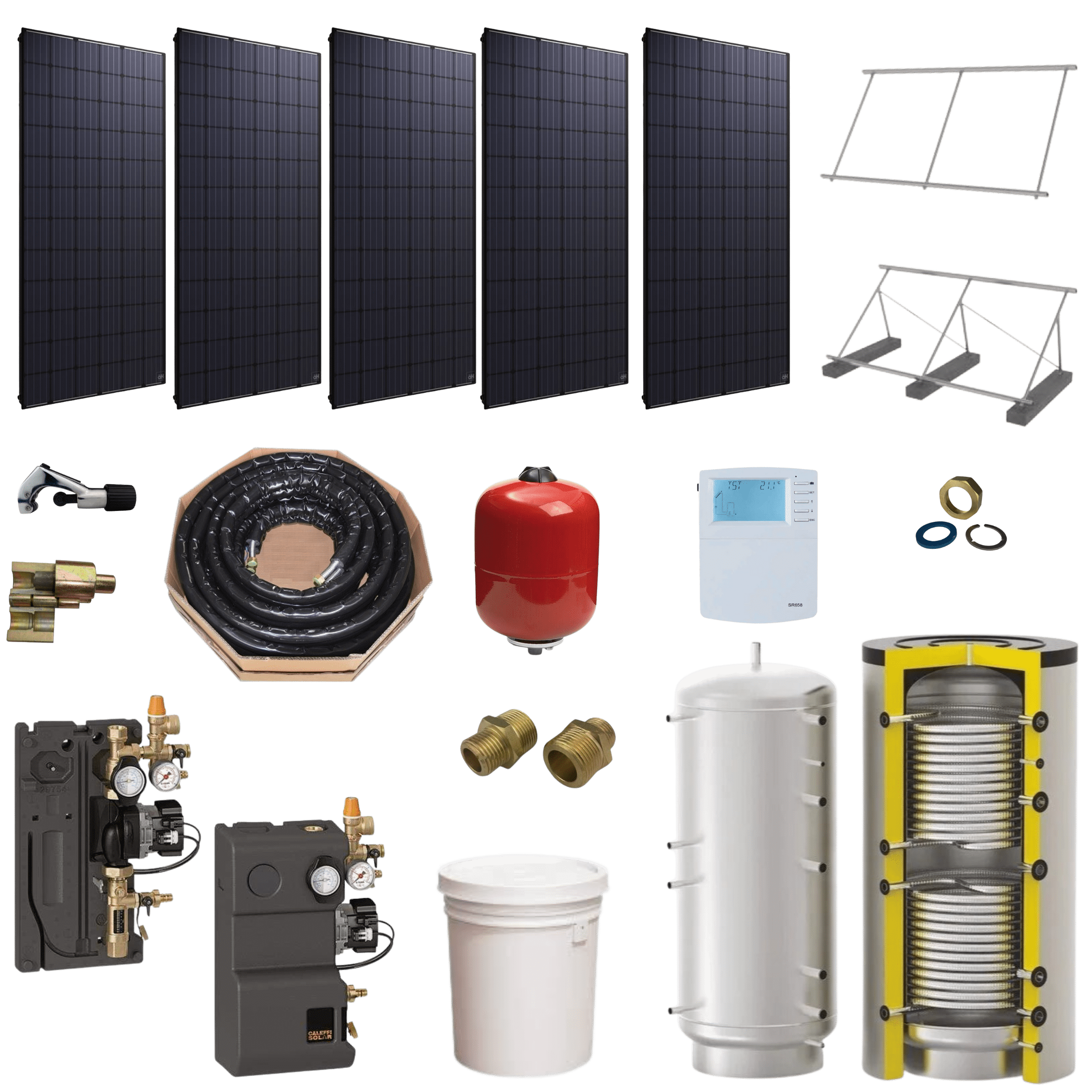5PVT-300L-PST-SSA Hybrid PVT Solar Water Heater Kit - 2 Fluids Heating Applications