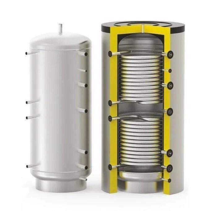 All in One Buffer Tank and Indirect Water Heater 500 L - Large Diameter Lower & Upper Coil