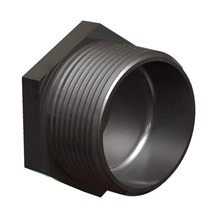Black PVC Threaded Plug - 1.5" NPT, Schedule 40