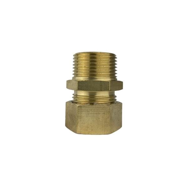 Male NPT to Male BSPT Connector with Brass nut, HT washer, SS Cir-clip