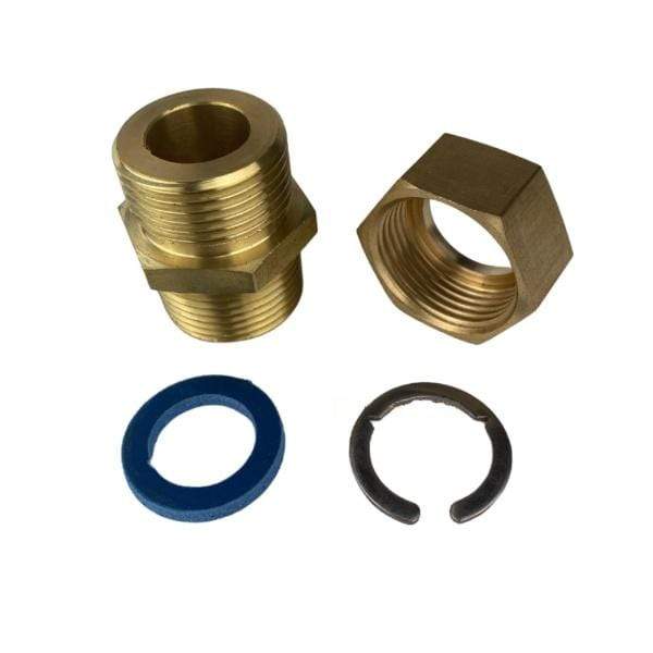 Male NPT to Male BSPT Connector with Brass nut, HT washer, SS Cir-clip