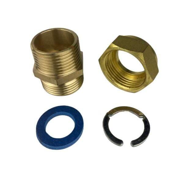 Male NPT to Male BSPT Connector with Brass nut, HT washer, SS Cir-clip
