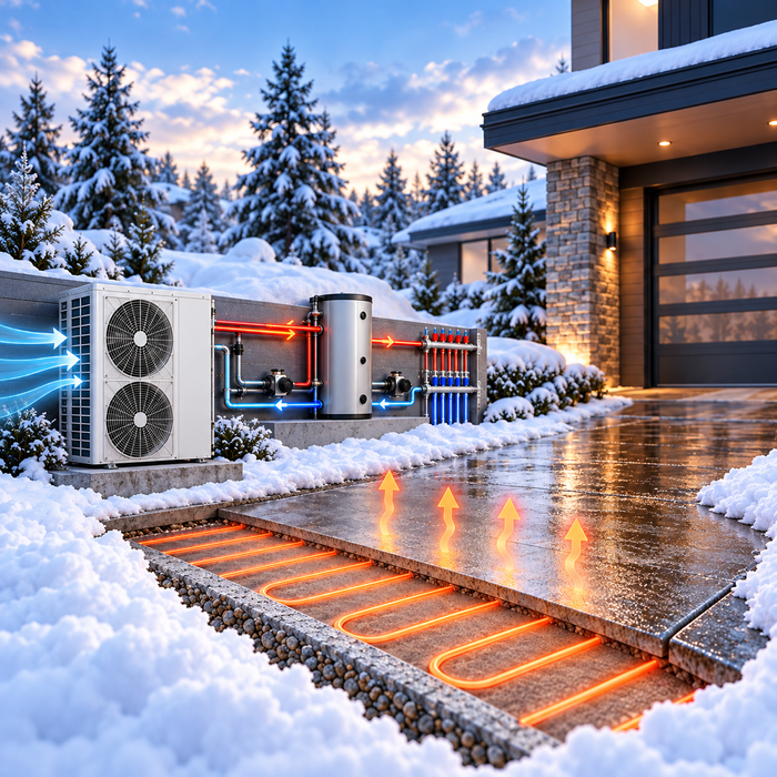 Snow Melting with Air to Water Heat Pumps
