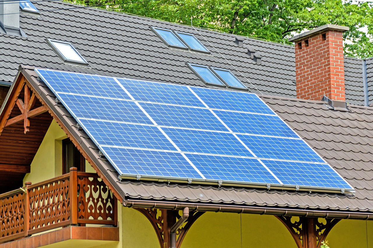 solar panels on house roof