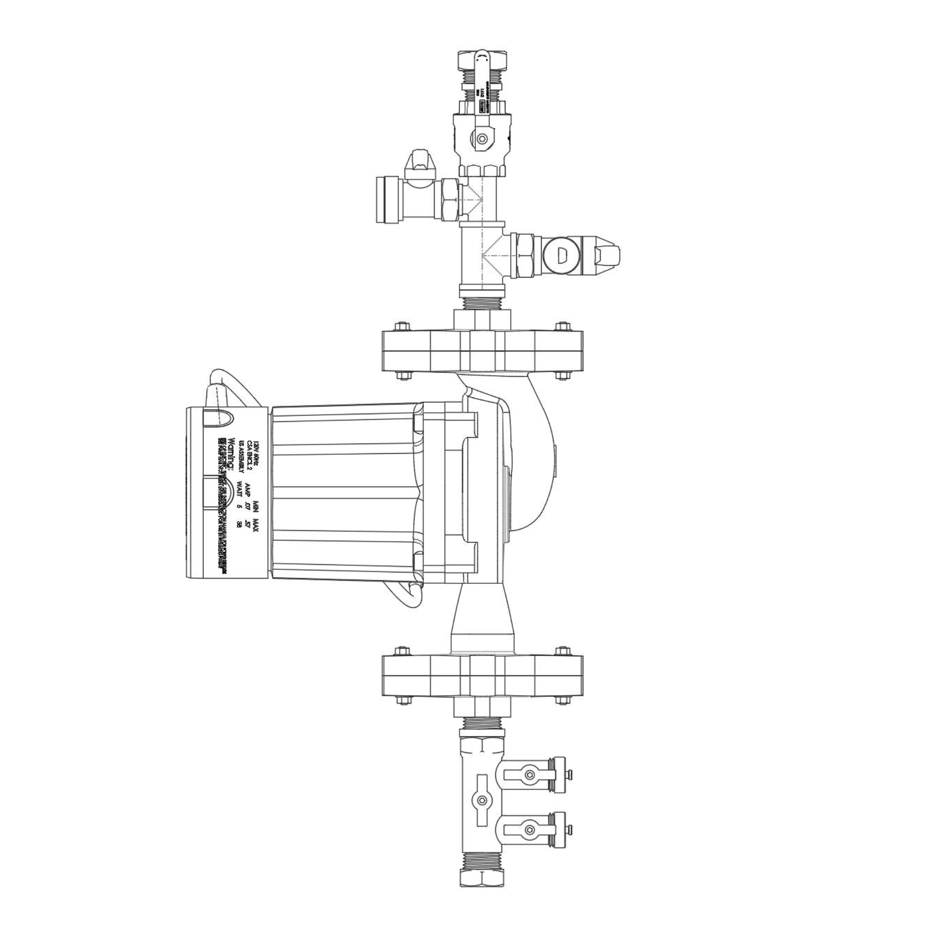 115V / Expansion Tank Included DIY Solar Pumping Station Grundfos 26-99 (S)FC - Single 3 Speed Cast 