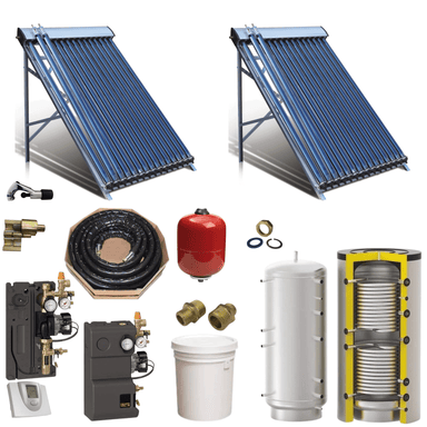 20T_2C_250L_PST_SSA Closed Loop Solar Water heater Kit with 2x20 Tubes Collector, 250L Storage Tank and selected options