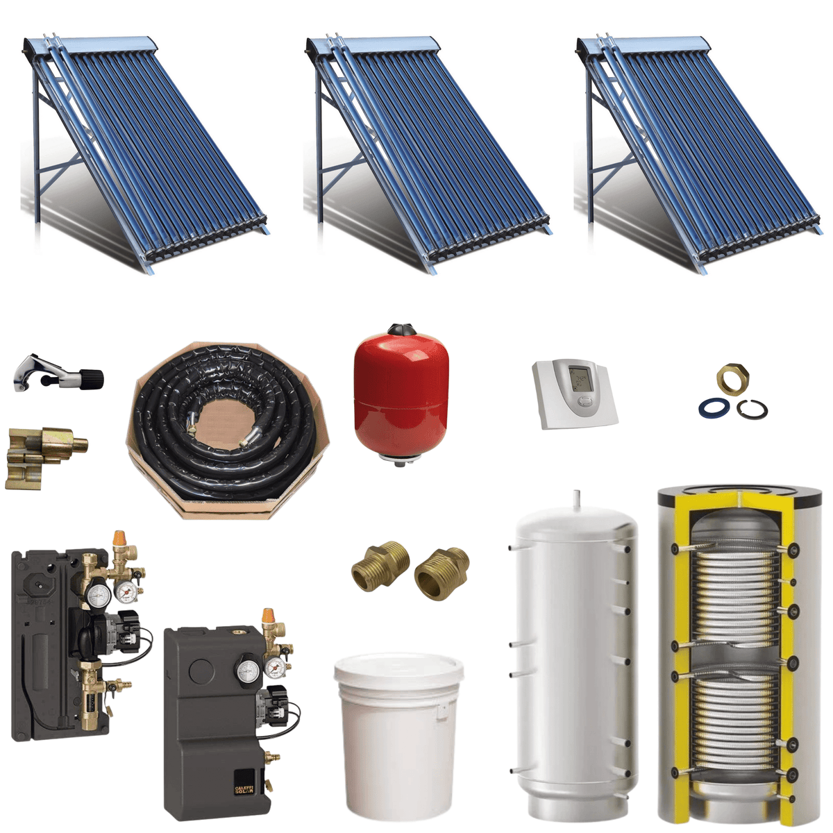 Solar Water heater Kit, 3x30 Tubes 30T_2C_500L_PST_SSA