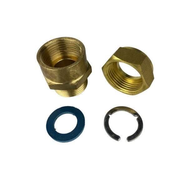Female NPT to Male BSPT Connector with Brass nut, HT washer,SS Cir-clip