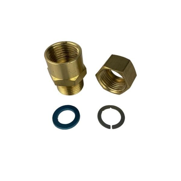 Female NPT to Male BSPT Connector with Brass nut, HT washer,SS Cir-clip