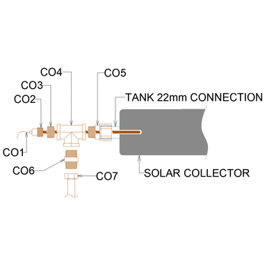 22mm x 1/2" Vacuum Tube Collector's Connection Kit