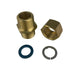 Male NPT to Male BSPT Connector with Brass nut, HT washer, SS Cir-clip