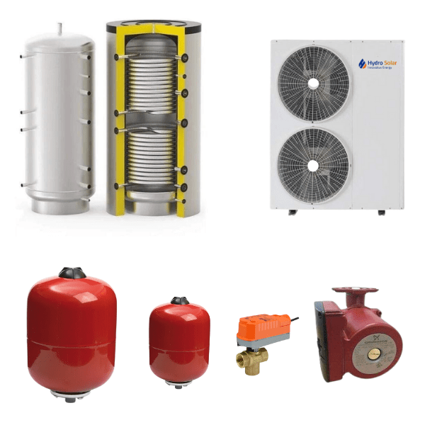 Monoblock Air to Water Heat Pump Kit Single Tank